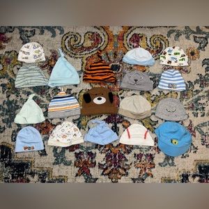19 Assorted Newborn Hats Bundle Set